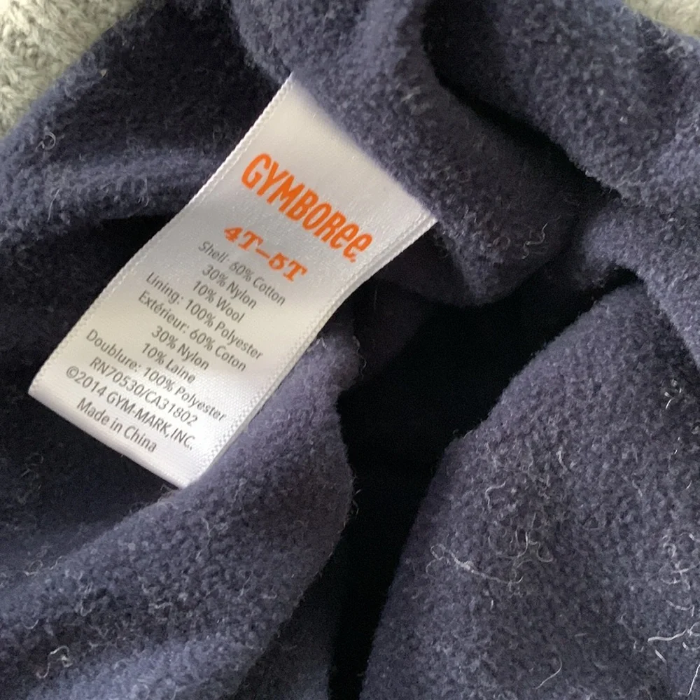 EUC Gymboree wool hat with fleece lining, sz 4-5T